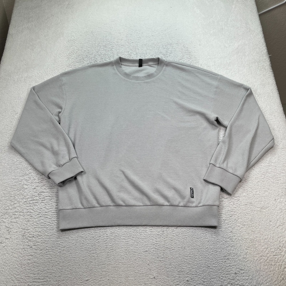 Comfrt Shirt Men's XXL Waffle Knit Lounge Long Sleeve Crew Neck Gray